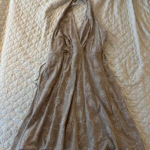 Joie Women's Cream Geometric Boho Festival Halter Neck Midi Dress Size 8